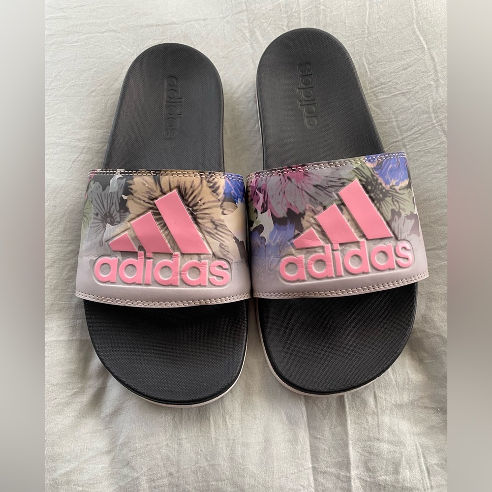 Adidas Floral Slide Sandals - Size 7
